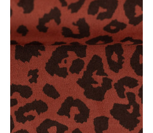 Kunstleder Wildleder Suede Clara terracotta Leo print